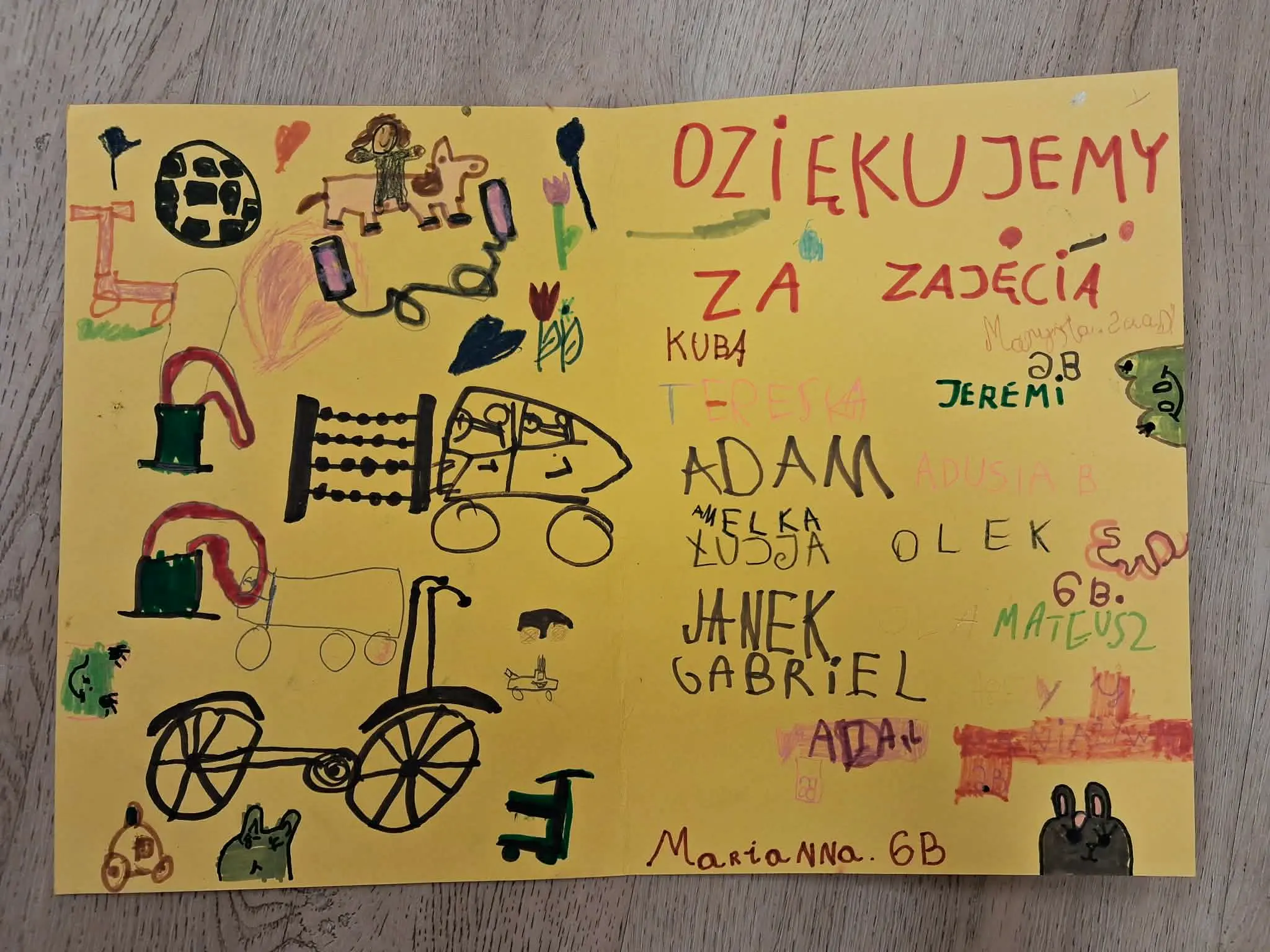 Zdjęcie prac dzieci z zajęć edukacyjnych